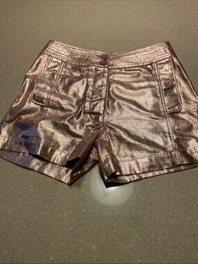 Antik Batik Metallic Rose Gold High-Waist Shorts